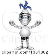 Clipart Of A Lancer School Mascot Welcoming Royalty Free Vector Illustration by Toons4Biz