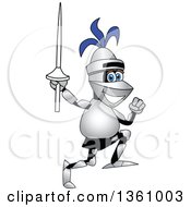 Poster, Art Print Of Lancer School Mascot Running With A Lance