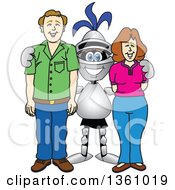Lancer School Mascot Posing With Parents