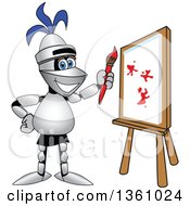 Lancer School Mascot Painting A Canvas