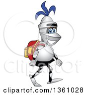 Poster, Art Print Of Lancer School Mascot Student Walking With A Backpack