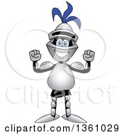 Lancer School Mascot Flexing His Muscles