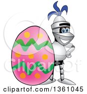 Poster, Art Print Of Lancer School Mascot Posing By An Easter Egg