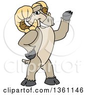 Clipart Of A Ram School Mascot Character Presenting Royalty Free Vector Illustration by Toons4Biz