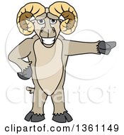 Ram School Mascot Character Pointing