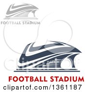 Poster, Art Print Of Blue And Gray Sports Stadium Arena Buildings With Text