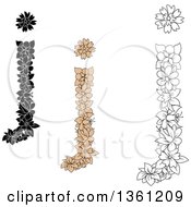 Clipart Of Floral Lowercase Alphabet Letter J Designs Royalty Free Vector Illustration