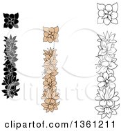 Clipart Of Floral Lowercase Alphabet Letter I Designs Royalty Free Vector Illustration