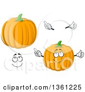 Poster, Art Print Of Cartoon Face Hands And Pumpkins