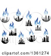 Poster, Art Print Of Black And Blue Natural Gas And Flame Factory Designs