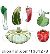 Clipart Of Cartoon Vegetables Royalty Free Vector Illustration