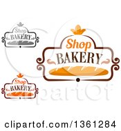 Clipart Of Bread Bakery Designs With Text Royalty Free Vector Illustration