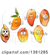 Clipart Of Mango Characters Royalty Free Vector Illustration