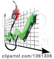 Poster, Art Print Of 3d Gas Nozzle And Increase Arrow Over A Graph