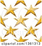 Clipart Of A Seamless Background Pattern Of Gold Stars Royalty Free Vector Illustration
