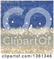 Poster, Art Print Of Christmas Background Of Gradient Blue And Gold Sparkly Glitter