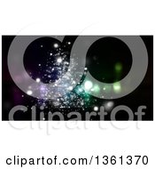 Poster, Art Print Of Christmas Background Of Abstract Sparkly Lights On Black