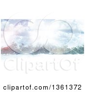 Poster, Art Print Of 3d View Of A Winter Forest With Sunshine