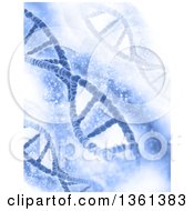 Poster, Art Print Of Background Of Diagonal Dna Strands Over Magical Blue