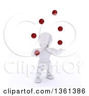 Clipart Of A 3d White Character Juggling Balls On A White Background Royalty Free Illustration