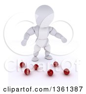 Poster, Art Print Of 3d White Character Juggler Dropping Balls On A White Background
