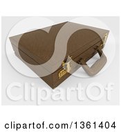 Clipart Of A 3d Brown Professional Briefcase On Shaded White Royalty Free Illustration by KJ Pargeter