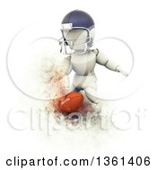 Poster, Art Print Of 3d 3d White Character Doing A Football Touchdown With Explosion Effect On A White Background