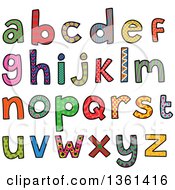 Poster, Art Print Of Colorful Sketched Lowercase Alphabet Letter Word Art