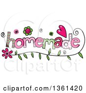 Clipart Of Colorful Sketched Homemade Word Art Royalty Free Vector Illustration