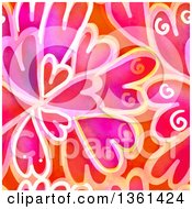 Poster, Art Print Of Seamless Background Pattern Of Painted Hearts