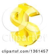 3d Sparkly Gold Dollar Currency Symbol
