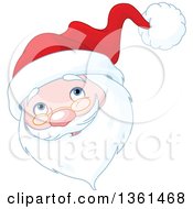 Clipart Of A Jolly Christmas Santa Face Royalty Free Vector Illustration