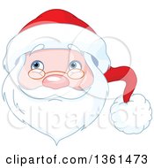 Clipart Of A Jolly Christmas Santa Face Royalty Free Vector Illustration