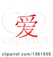 Poster, Art Print Of Red Chinese Symbol Love On A White Background