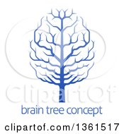 Poster, Art Print Of Gradient Blue Brain Canopied Tree Over Sample Text