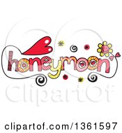 Colorful Sketched Honeymoon Word Art
