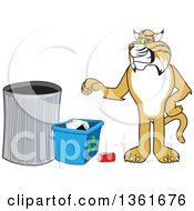 Poster, Art Print Of Bobcat School Mascot Character Recycling Symbolizing Integrity