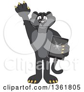 Poster, Art Print Of Black Panther School Mascot Character Confessing To Breaking A Tablet Symbolizing Integrity