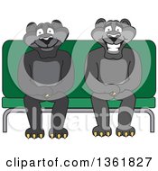 Poster, Art Print Of Black Panther School Mascot Characters Sitting On A Bench Symbolizing Safety
