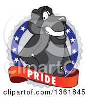 Poster, Art Print Of Black Panther School Mascot Character On A Pride Badge
