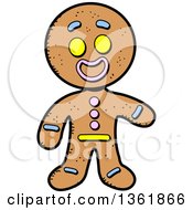 Poster, Art Print Of Cartoon Gingerbread Cookie Man Presenting