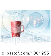 Poster, Art Print Of 3d Tall Christmas Coffee Snowflake Mug In Snow