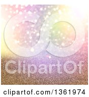 Clipart Of A Christmas Background Of Colorful Lights And Sparkly Glitter Royalty Free Illustration