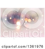 Clipart Of A Christmas Background Of Bokeh Flares And Snowflakes Royalty Free Illustration