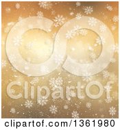 Poster, Art Print Of Gold Snowflake Winter Or Christmas Background With Stars