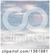Poster, Art Print Of Christmas Winter Background Of Snowflakes And Stars Falling Over Blurred Snow
