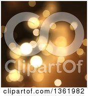 Poster, Art Print Of Christmas Background Of Bokeh Flares On Blurred Gold