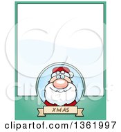 Poster, Art Print Of Christmas Santa Claus On A Green Page With Text Space