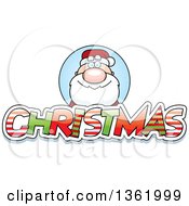 Poster, Art Print Of Santa Claus Over Patterned Christmas Text