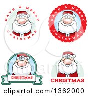 Poster, Art Print Of Santa Claus Christmas Badges